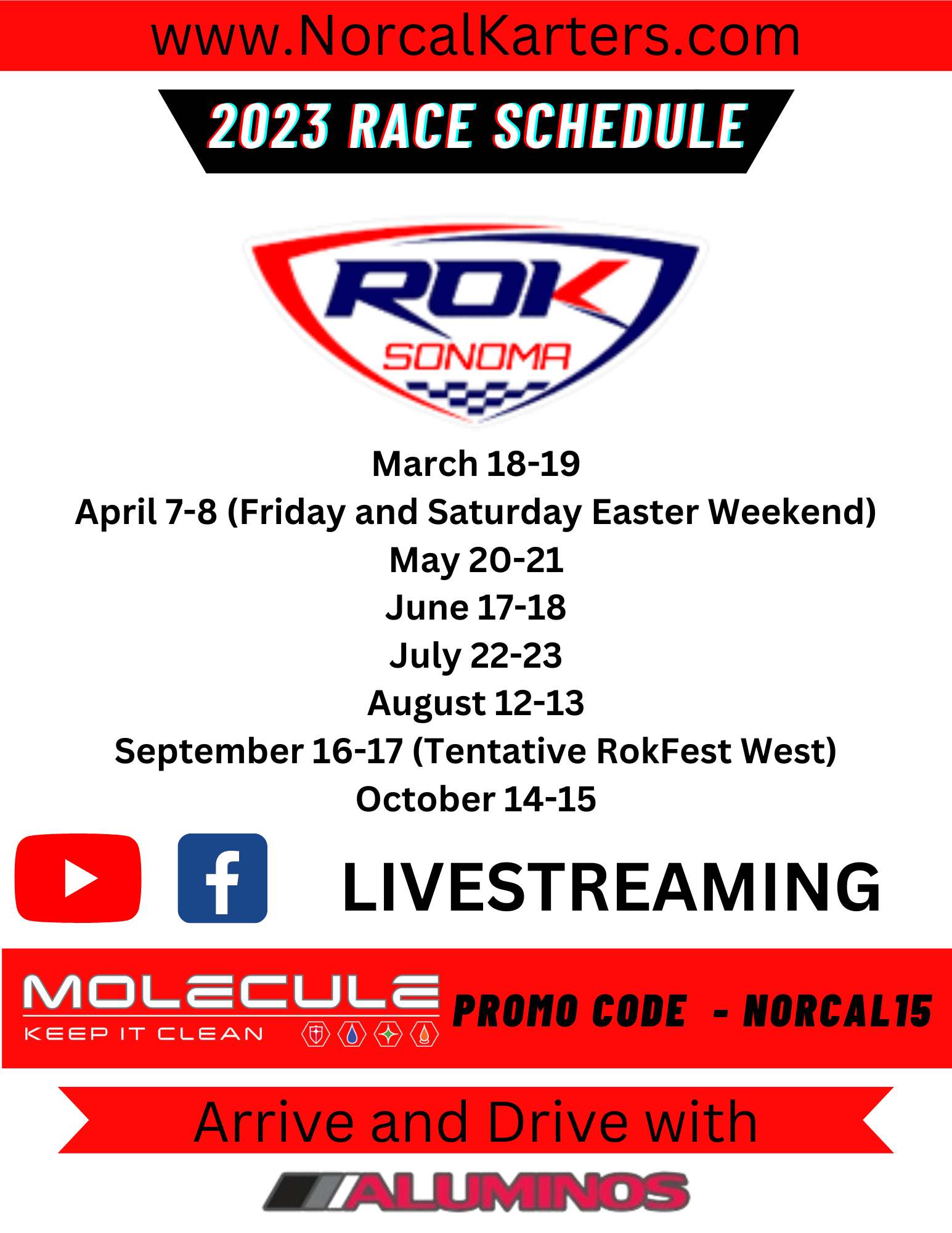 Rok Sonoma 2023 Race Calendar Norcal Karters Kart News, Events