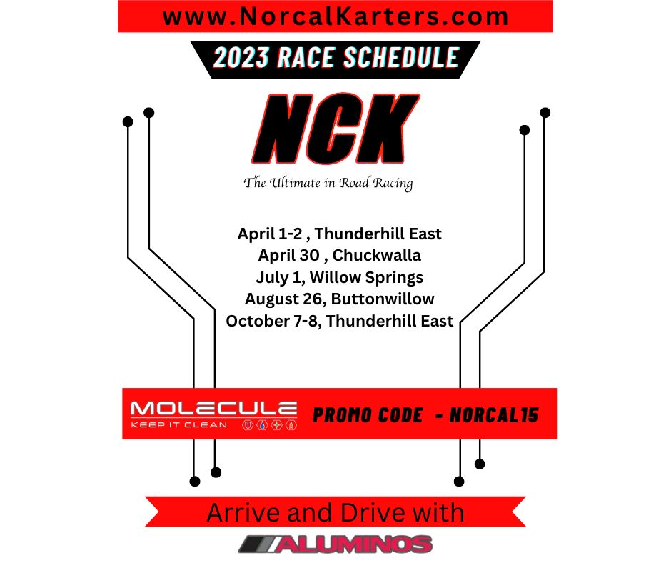 NCK Road Racing 2023 Race Schedule Norcal Karters Kart News, Events